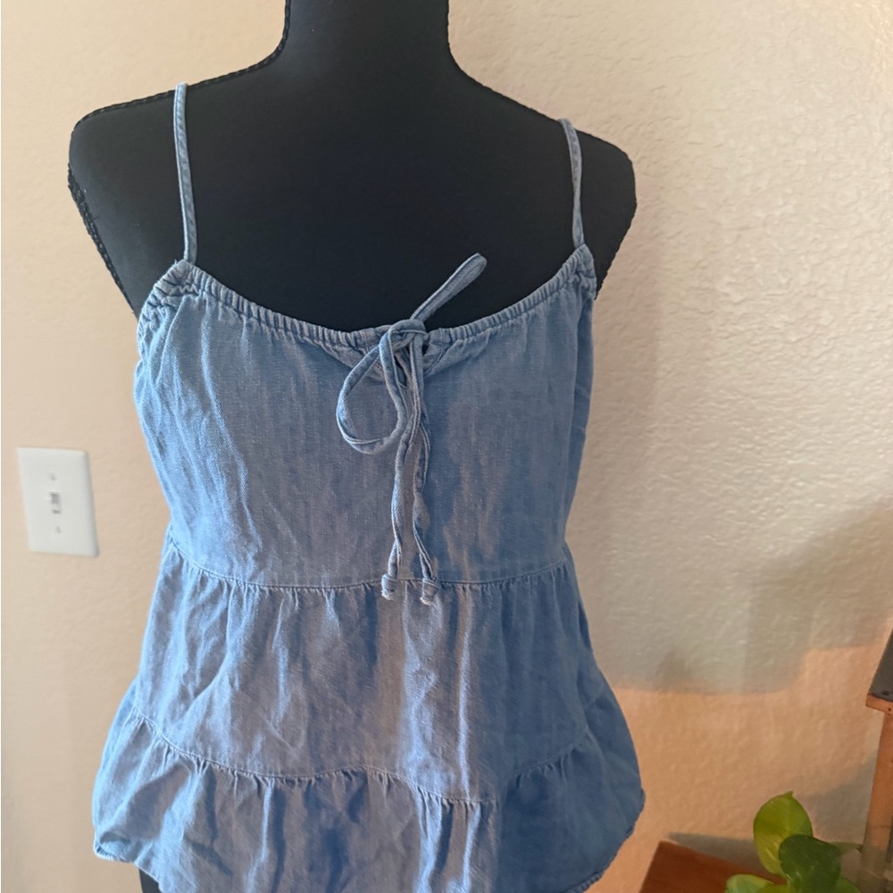 Old Navy Light Blue Tiered Spaghetti Strap Camisole